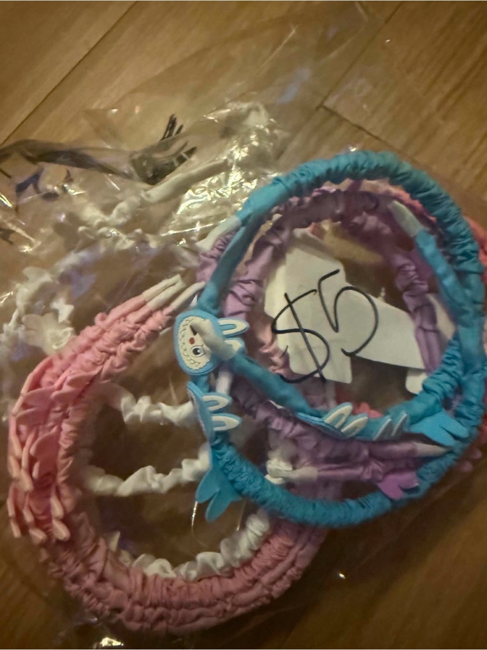 Labubu Elastic Headbands Set – Pink, Purple, Blue